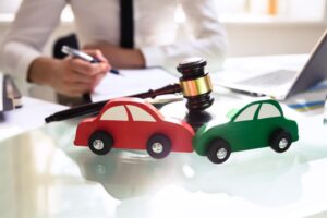Concept of a lawyer specializing in liability insurance and car accidents.
