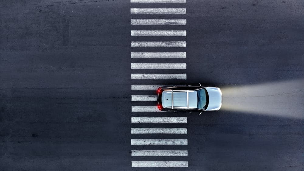 vehicle in crosswalk